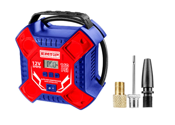 COMPRESOR AIRE EMTOP BATERIA 12V (11 BAR - 35L/min - CON ENCHUFE MECHERO COCHE)