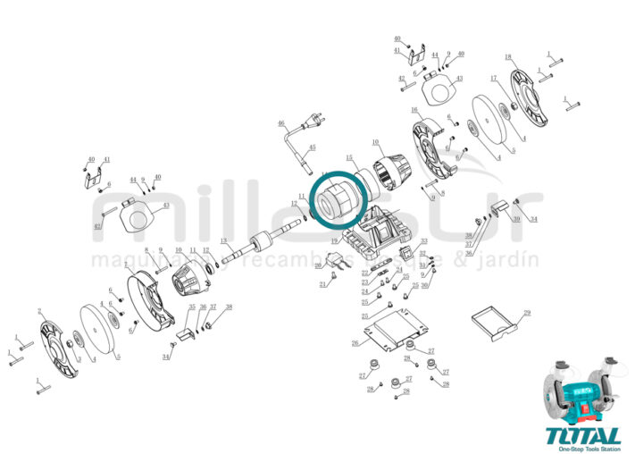 ESTATOR ESMERIL TBG15015