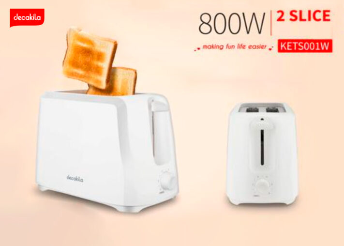 TOSTADORA DECAKILA - 800W - 6 AJUSTES - 2 REBANADAS